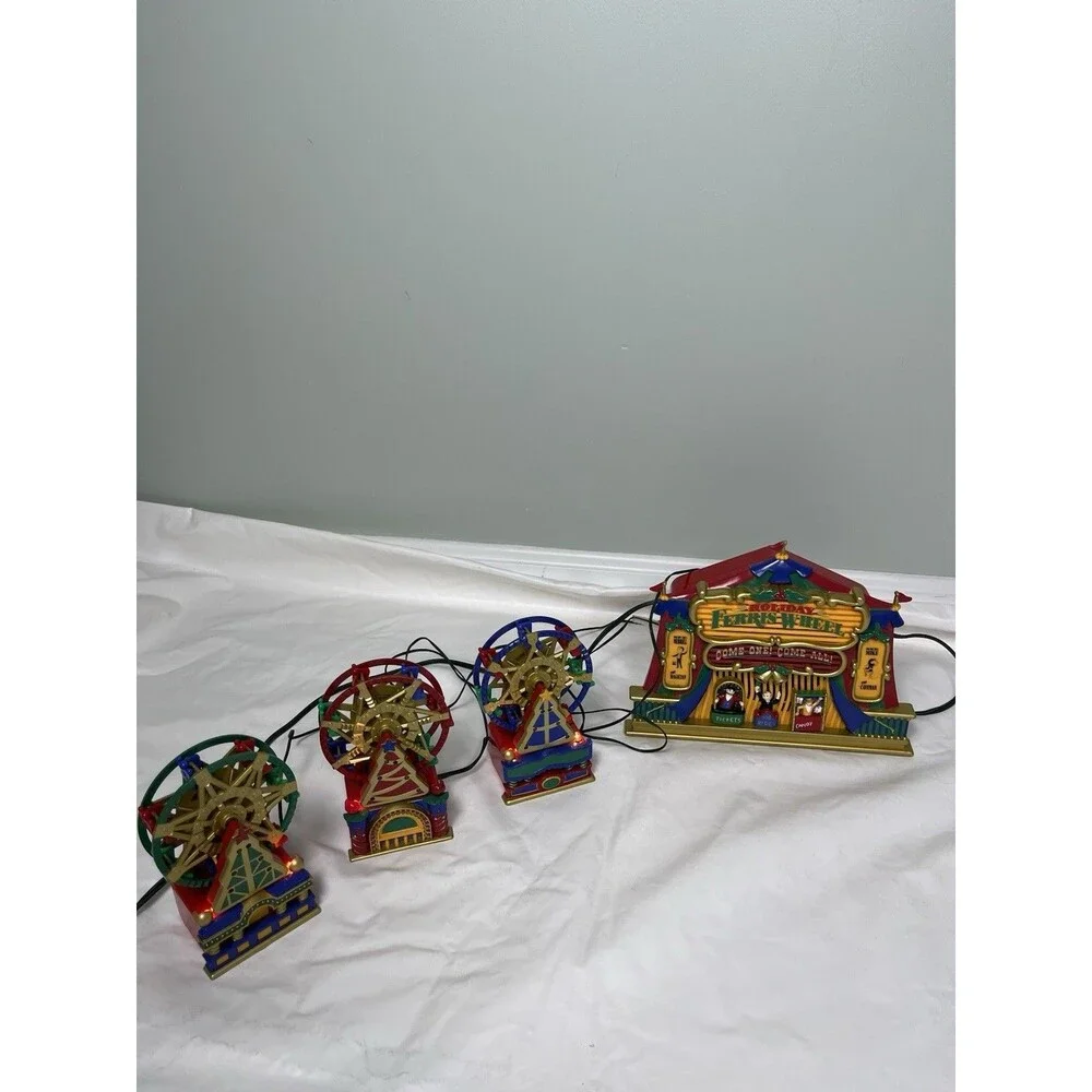 VTG Mr. Christmas Holiday Ferris Wheel Music Box For Parts Repair Music Works